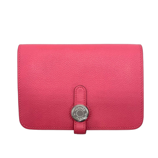 Hermes Dogone Compact Togo Rose Wallet