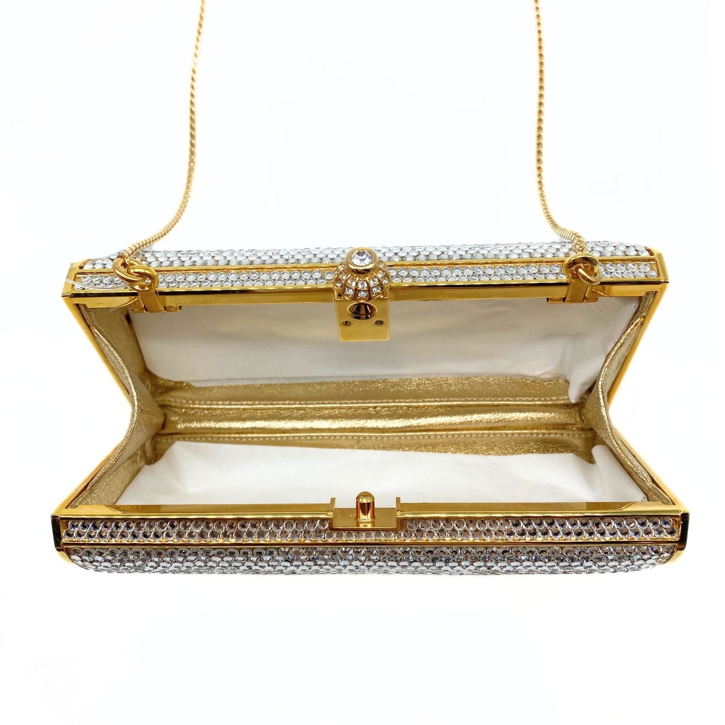 Judith Leiber Crystal w/ Gold Trim Clutch