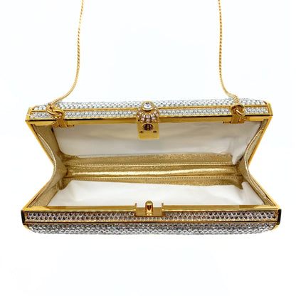 Judith Leiber Crystal w/ Gold Trim Clutch