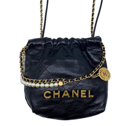 Chanel 22 Mini Black w/ Gold Hardware & Pearls