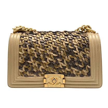 Chanel Old Medium Metallic Braided Boy