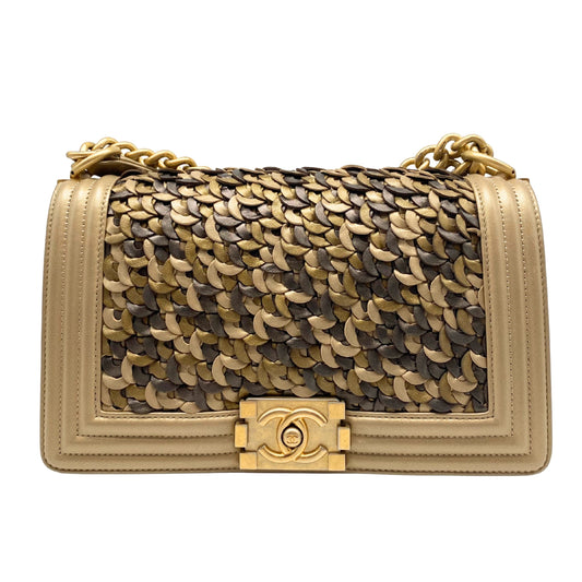 Chanel Old Medium Metallic Braided Boy