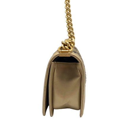 Chanel Old Medium Metallic Braided Boy