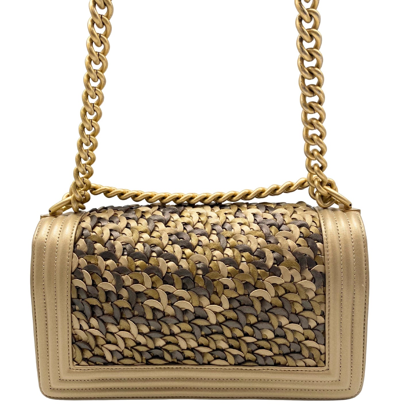 Chanel Old Medium Metallic Braided Boy