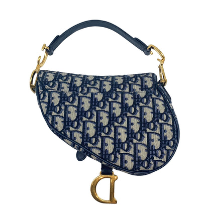 Christian Dior Oblique Mini Saddle Bag with Canvas Logo Strap