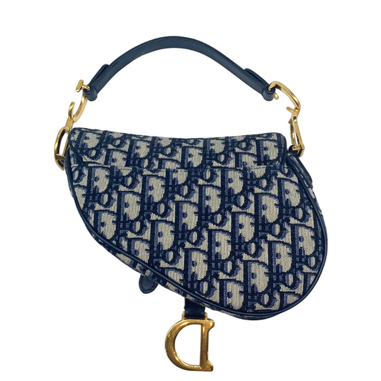 Christian Dior Oblique Mini Saddle Bag with Canvas Logo Strap