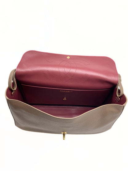 Chanel Grained Calfskin Small Souplissimo Maxi Flap Light Brown
