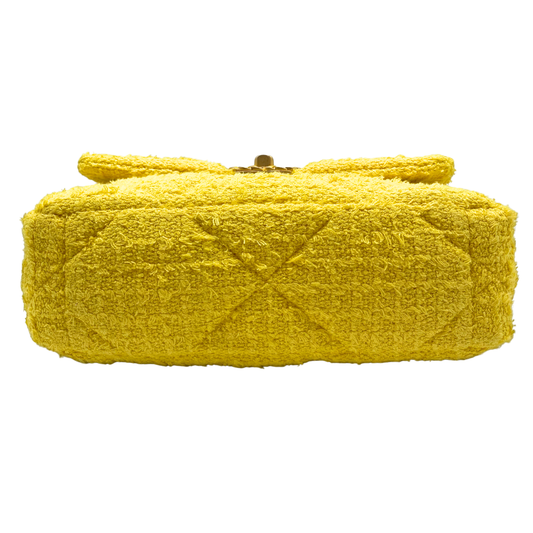 Chanel 19 Medium Yellow Tweed