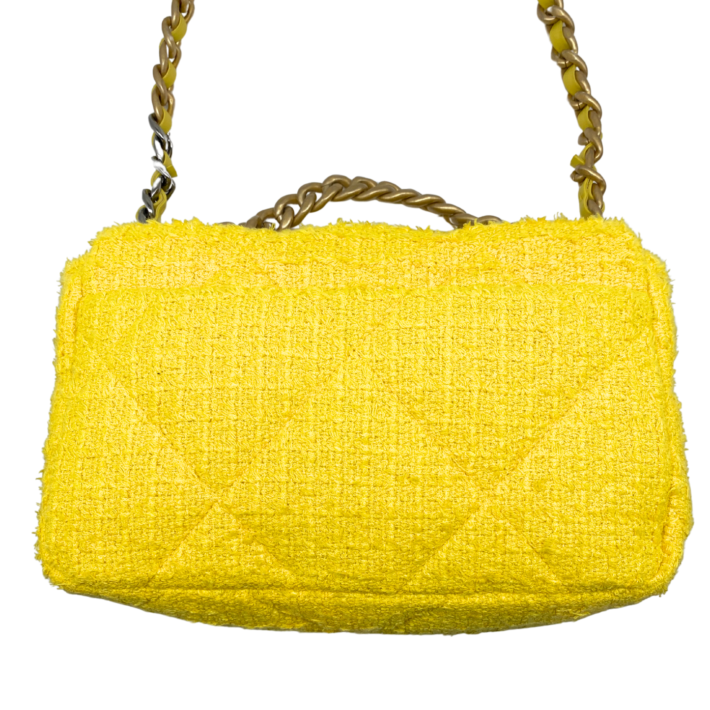 Chanel 19 Medium Yellow Tweed