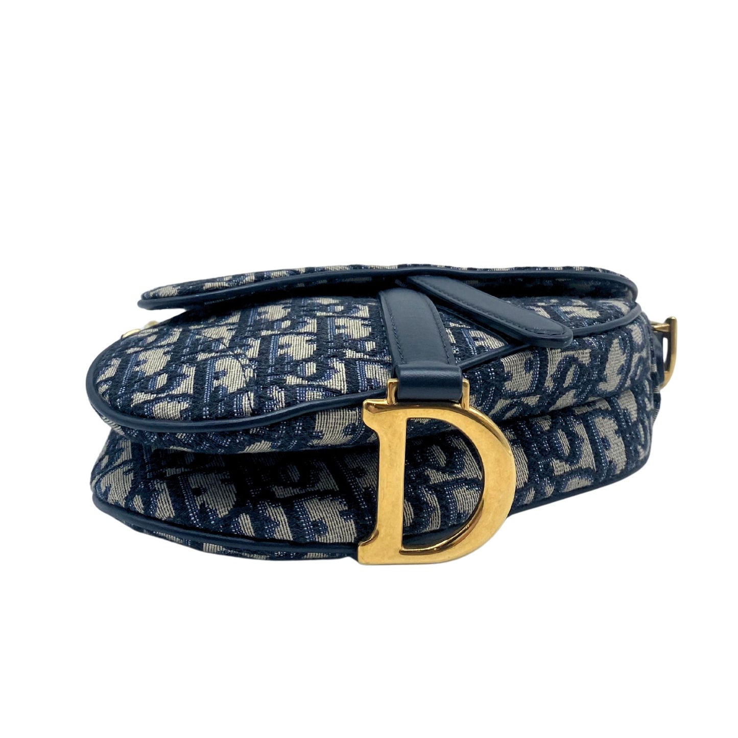 Christian Dior Oblique Mini Saddle Bag with Canvas Logo Strap