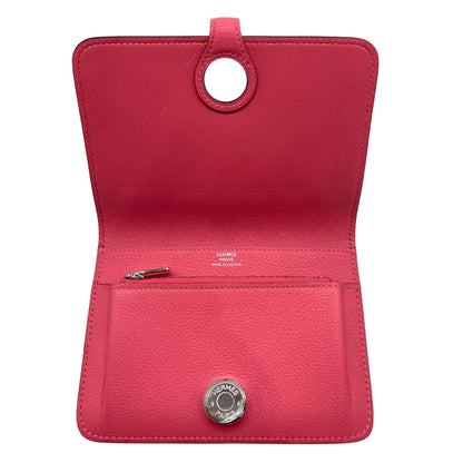 Hermes Dogone Compact Togo Rose Wallet