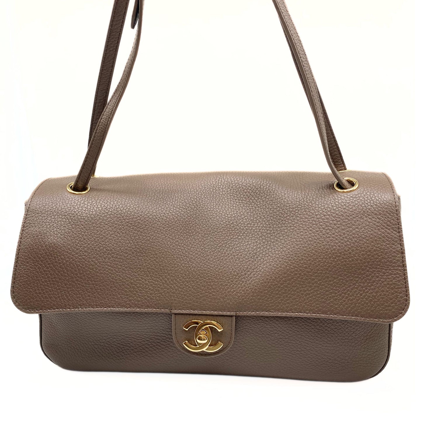 Chanel Grained Calfskin Small Souplissimo Maxi Flap Light Brown