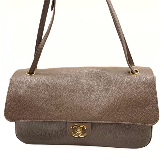 Chanel Grained Calfskin Small Souplissimo Maxi Flap Light Brown