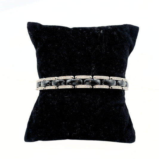 Chanel X Ultra Bracelet 18K White Gold Diamond Ceramic Black