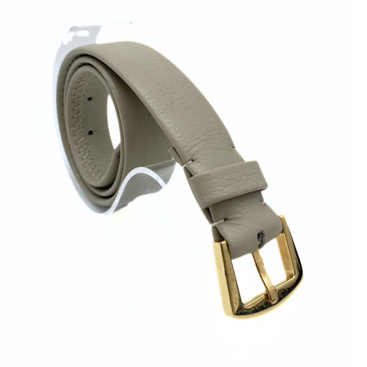 Loro Piana Taupe Gold Buckle Belt
