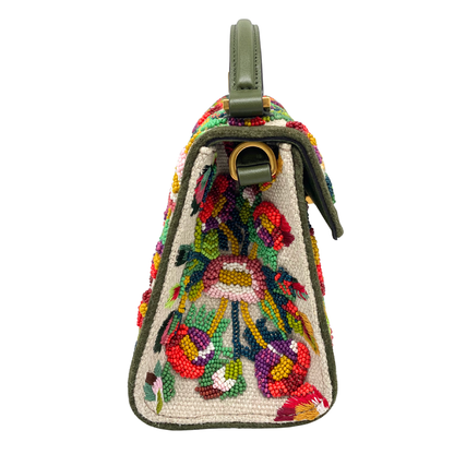 Valentino Garavani VSLING Mini Bead-embellished Floral Top-Handle