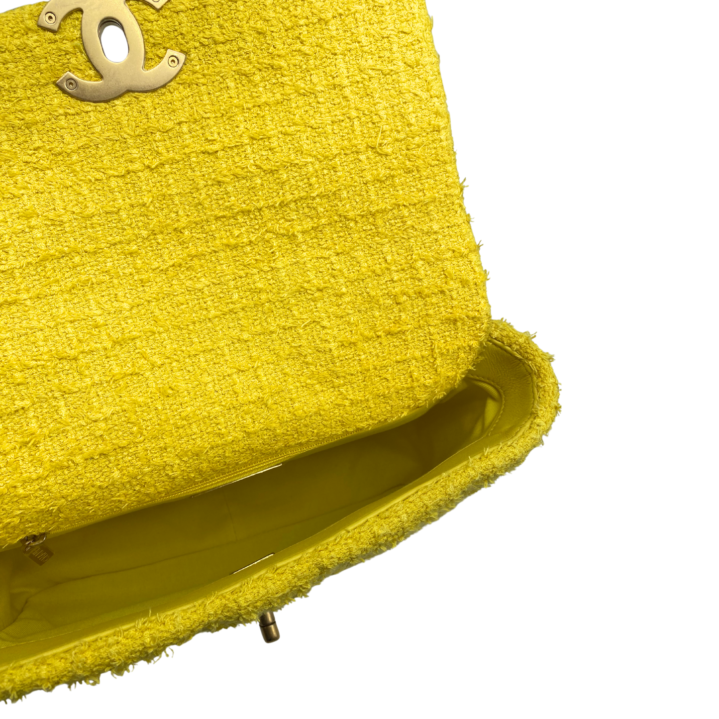 Chanel 19 Medium Yellow Tweed