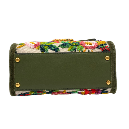 Valentino Garavani VSLING Mini Bead-embellished Floral Top-Handle