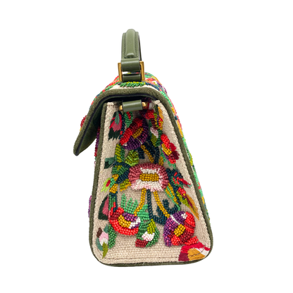 Valentino Garavani VSLING Mini Bead-embellished Floral Top-Handle