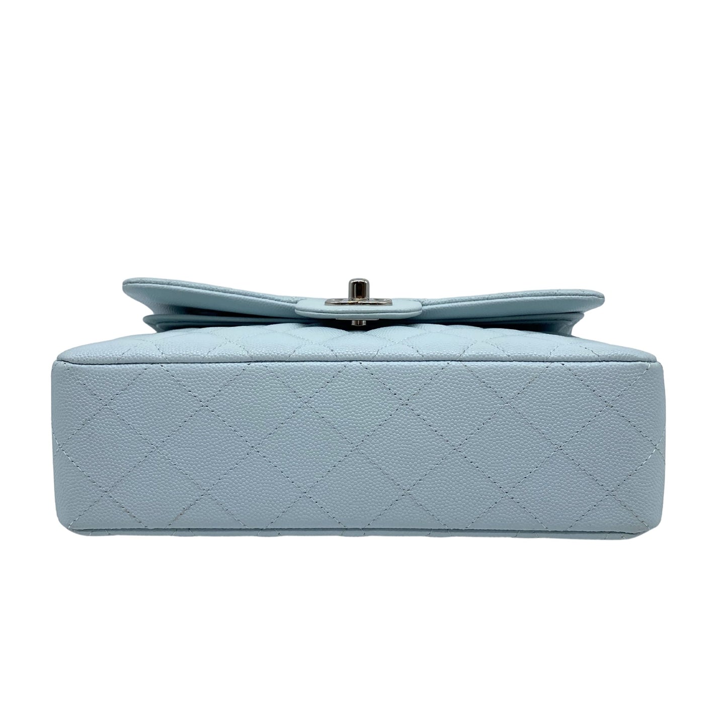 Chanel Small Caviar Flap Light Blue Silver Hardware