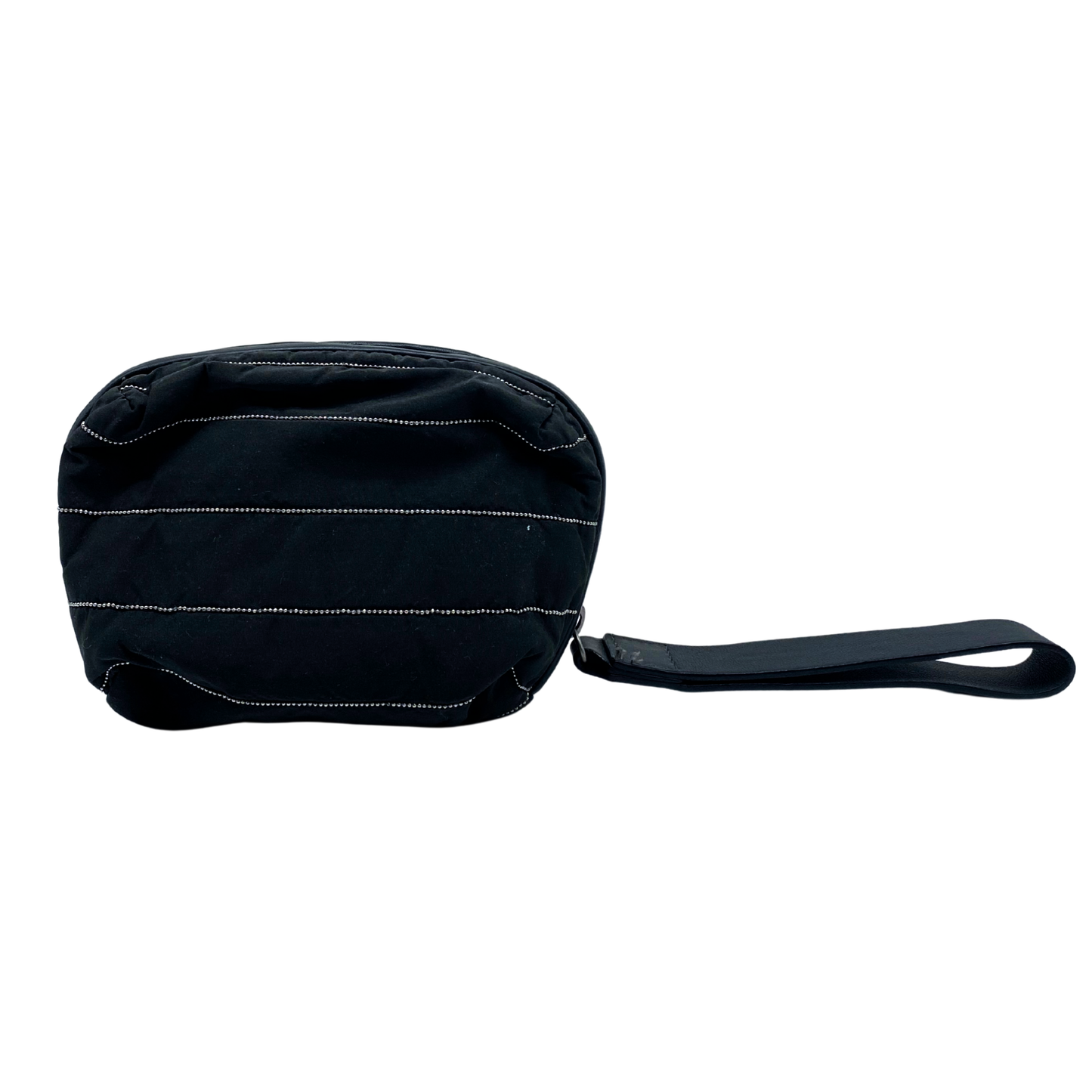 Brunello Cucinelli Black Beaded Wristlet Pouch