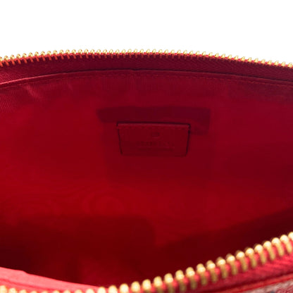 Gucci Red/White/Blue Zip Canvas Clutch