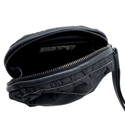 Brunello Cucinelli Black Beaded Wristlet Pouch