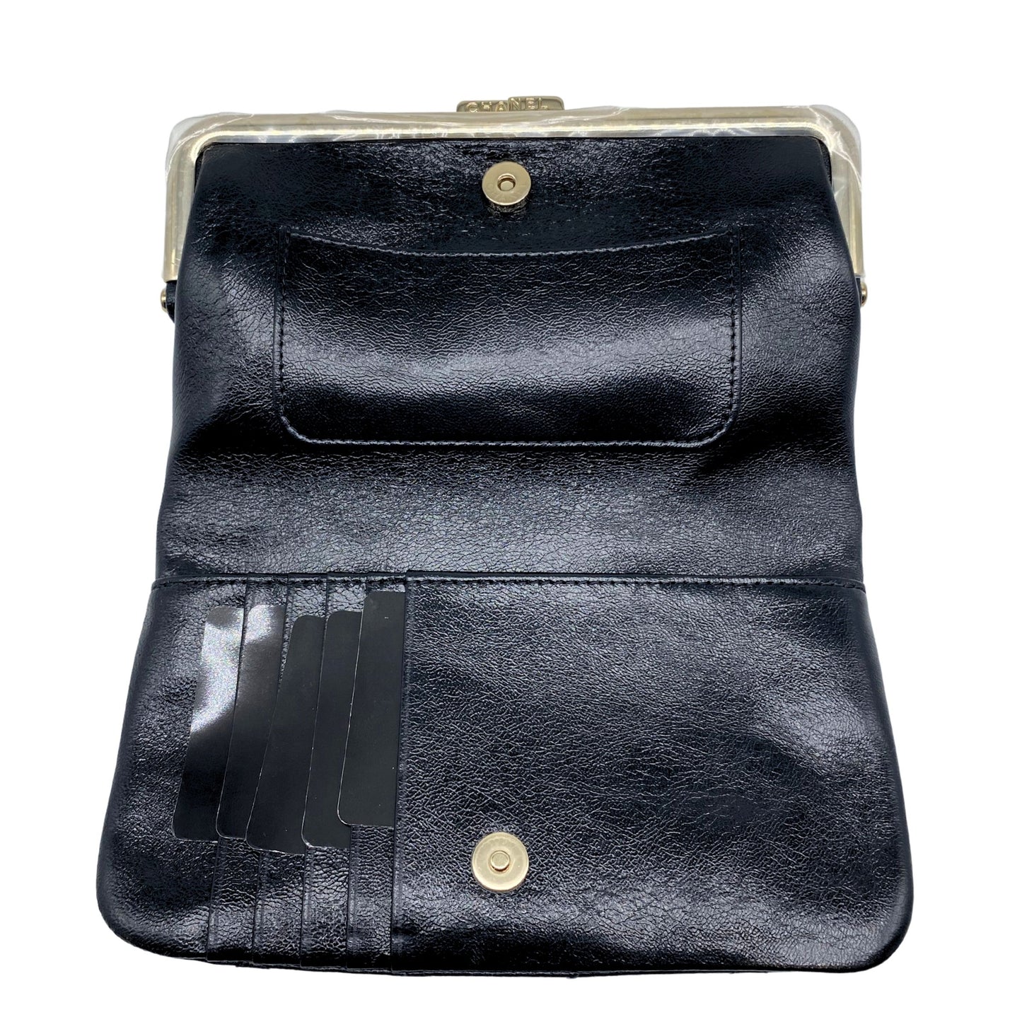 Chanel Frame Clutch w/ Chain Black