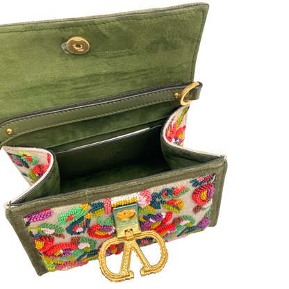 Valentino Garavani VSLING Mini Bead-embellished Floral Top-Handle