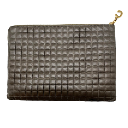 Celine Dark Burn Quilted Zipper Pouch