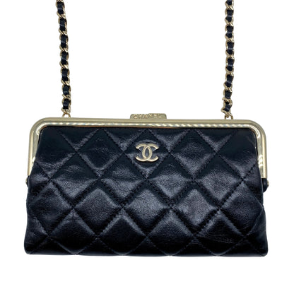 Chanel Frame Clutch w/ Chain Black