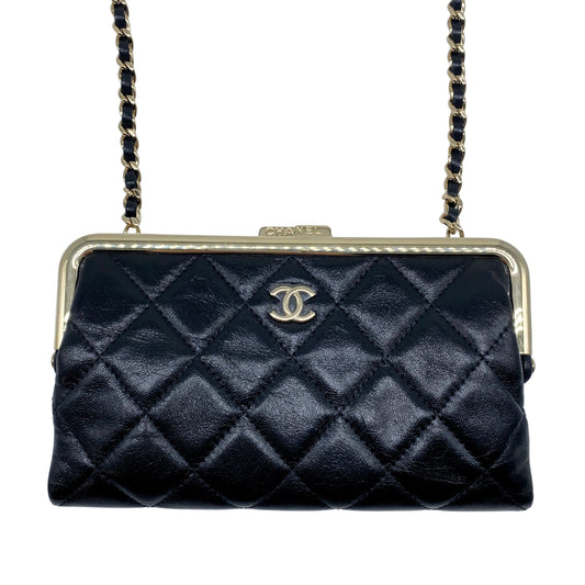 Chanel Frame Clutch w/ Chain Black