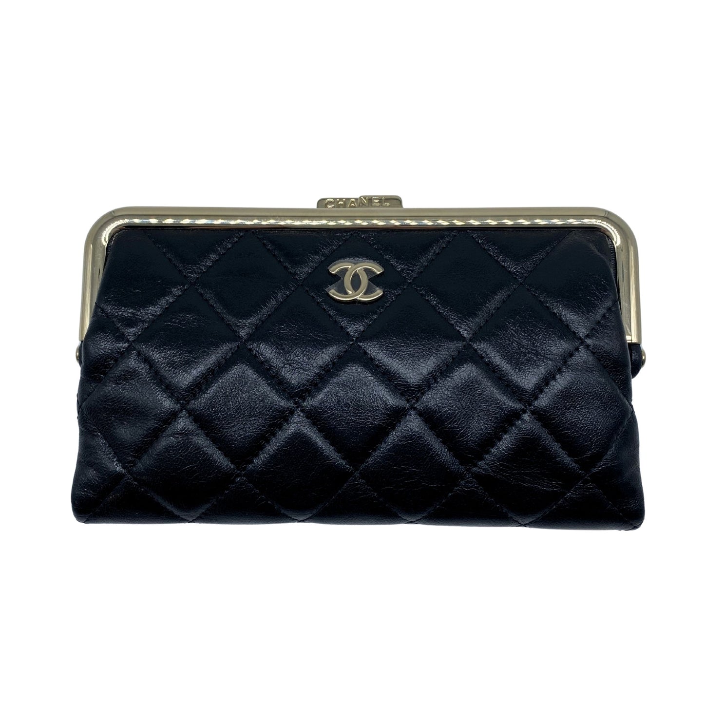 Chanel Frame Clutch w/ Chain Black