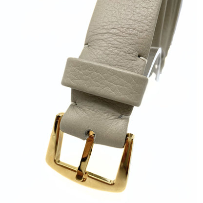 Loro Piana Taupe Gold Buckle Belt
