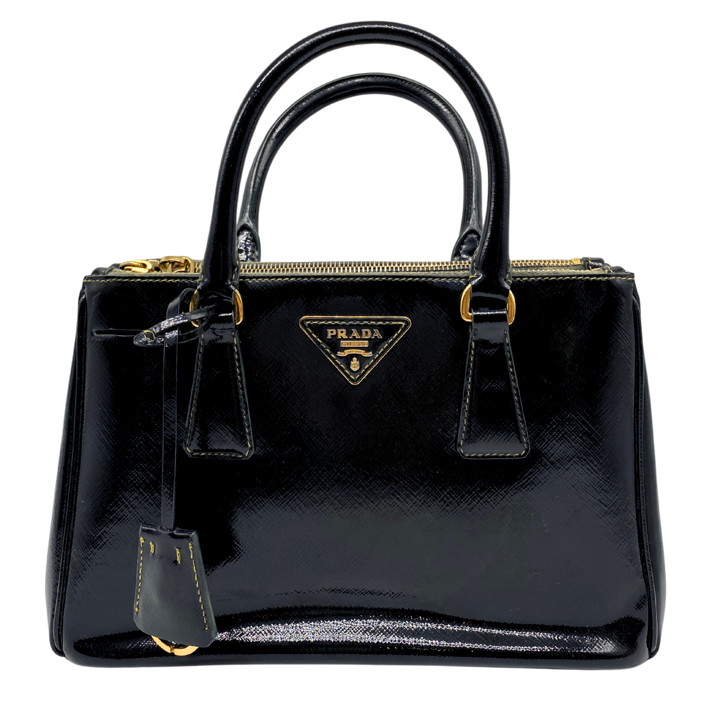 Prada Galleria Small Black Patent Leather