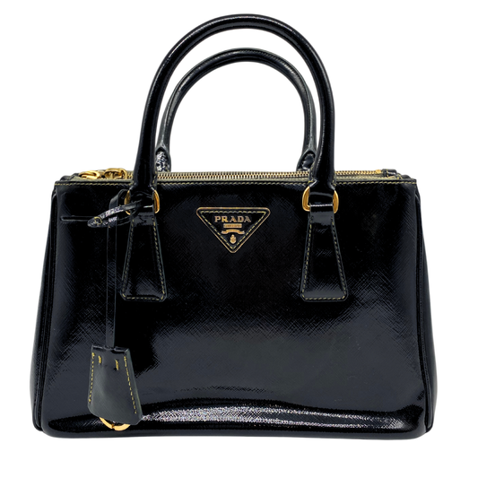 Prada Galleria Small Black Patent Leather