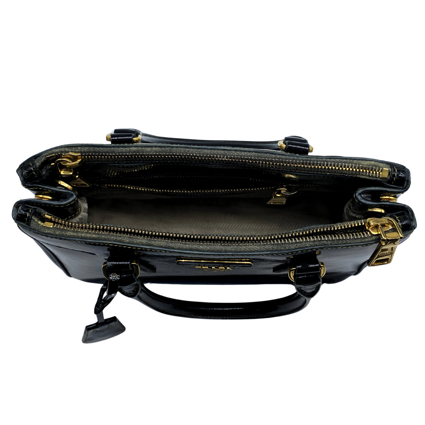 Prada Galleria Small Black Patent Leather