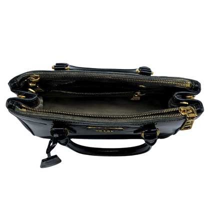 Prada Galleria Small Black Patent Leather