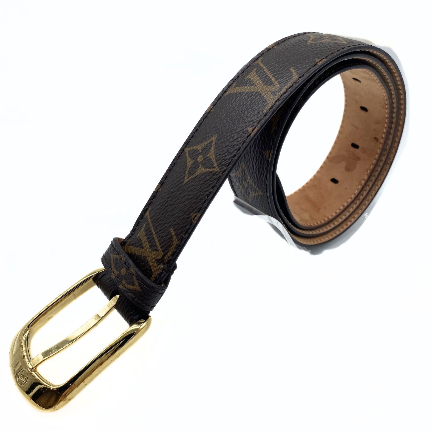 Louis Vuitton Monogram Gold Buckle Belt