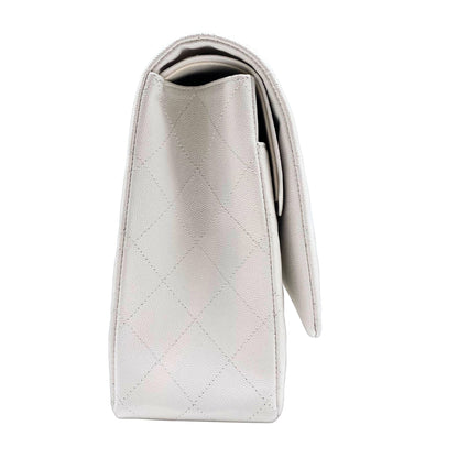 Chanel Maxi White Caviar w/ Gold Hardware
