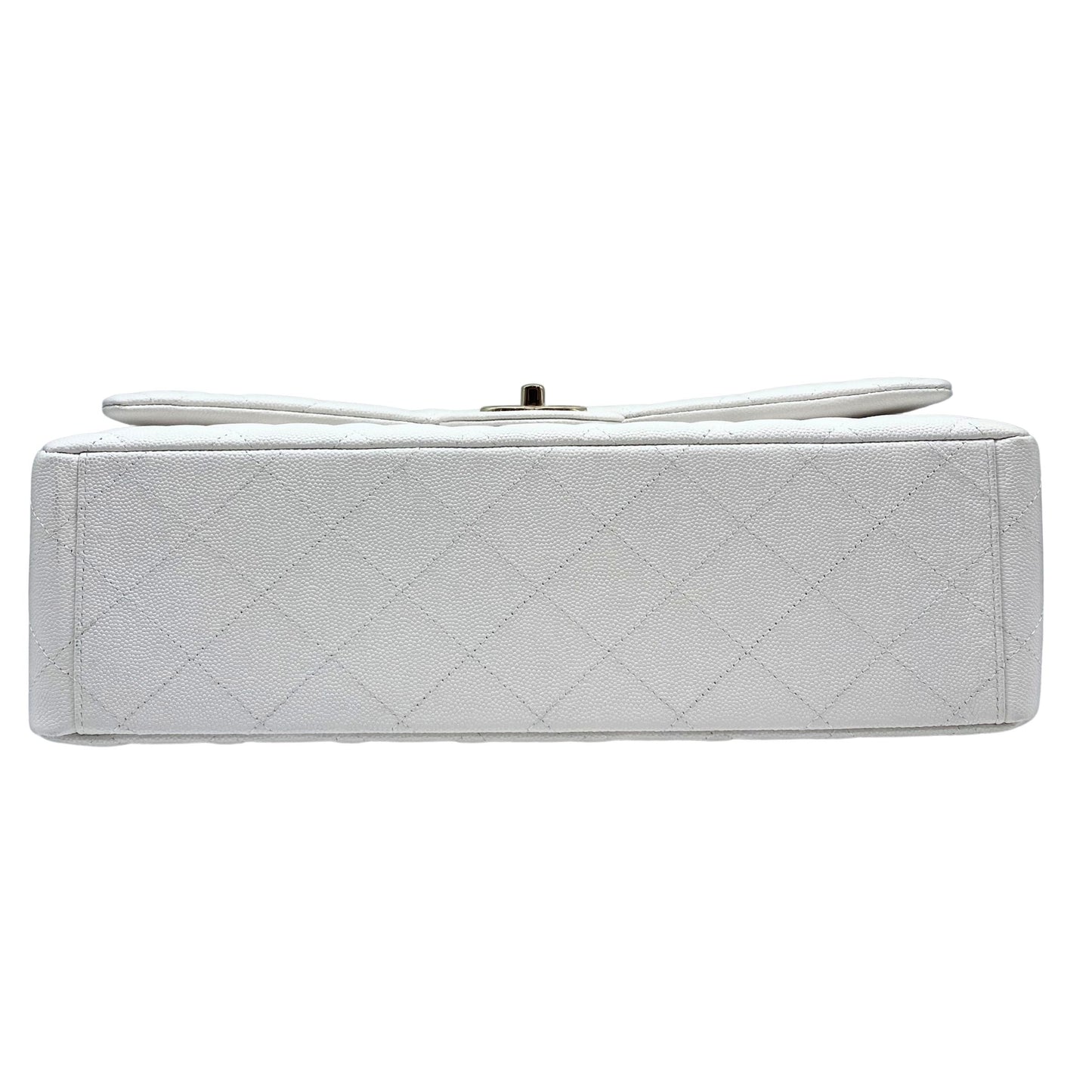 Chanel Maxi White Caviar w/ Gold Hardware