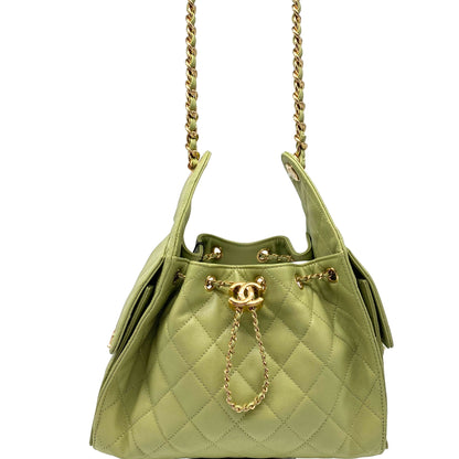 Chanel 25 Small Green Caviar Leather w/ Gold Hardware