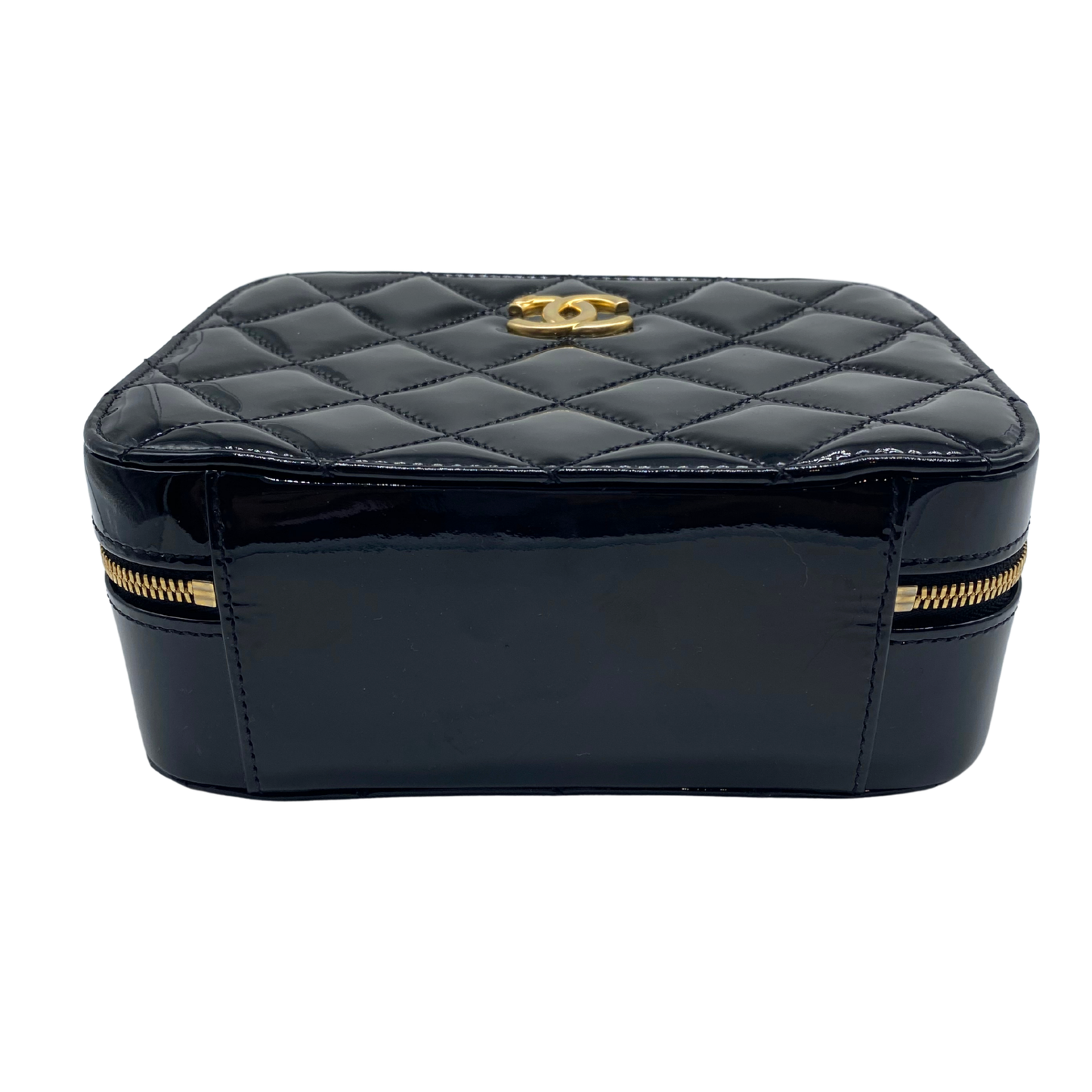 Chanel Woven Chain Handle black Patent Vanity