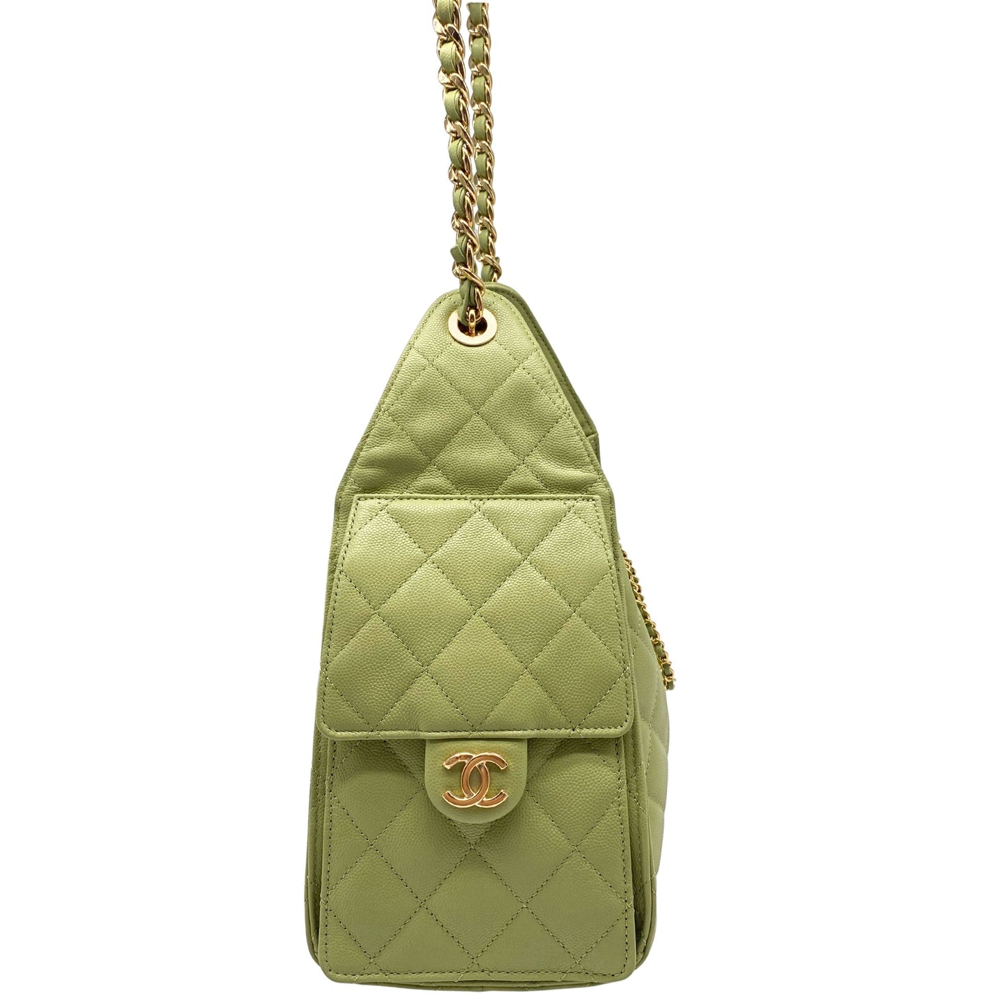 Chanel 25 Small Green Caviar Leather w/ Gold Hardware