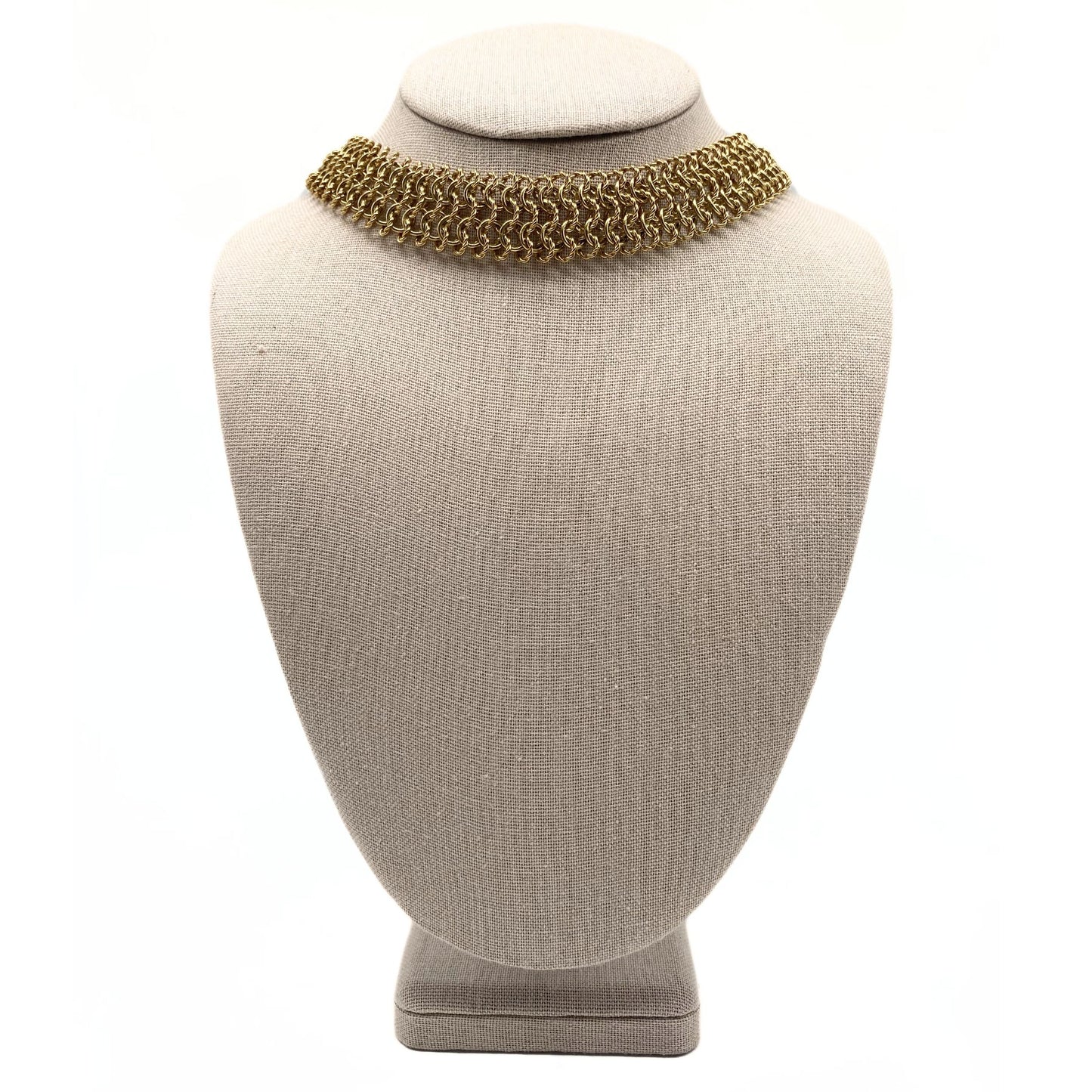 David Yurman Gold Mesh Necklace with Diamond Clasp