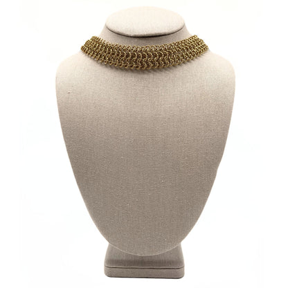 David Yurman Gold Mesh Necklace with Diamond Clasp