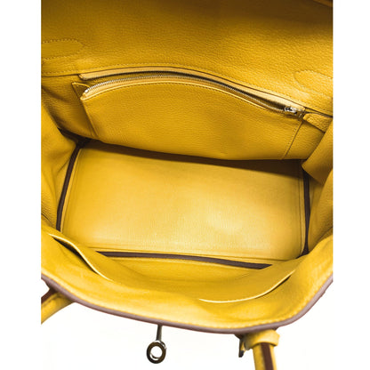 Hermes Birkin 30 Jaune de Ambre Togo Platinum Hardware