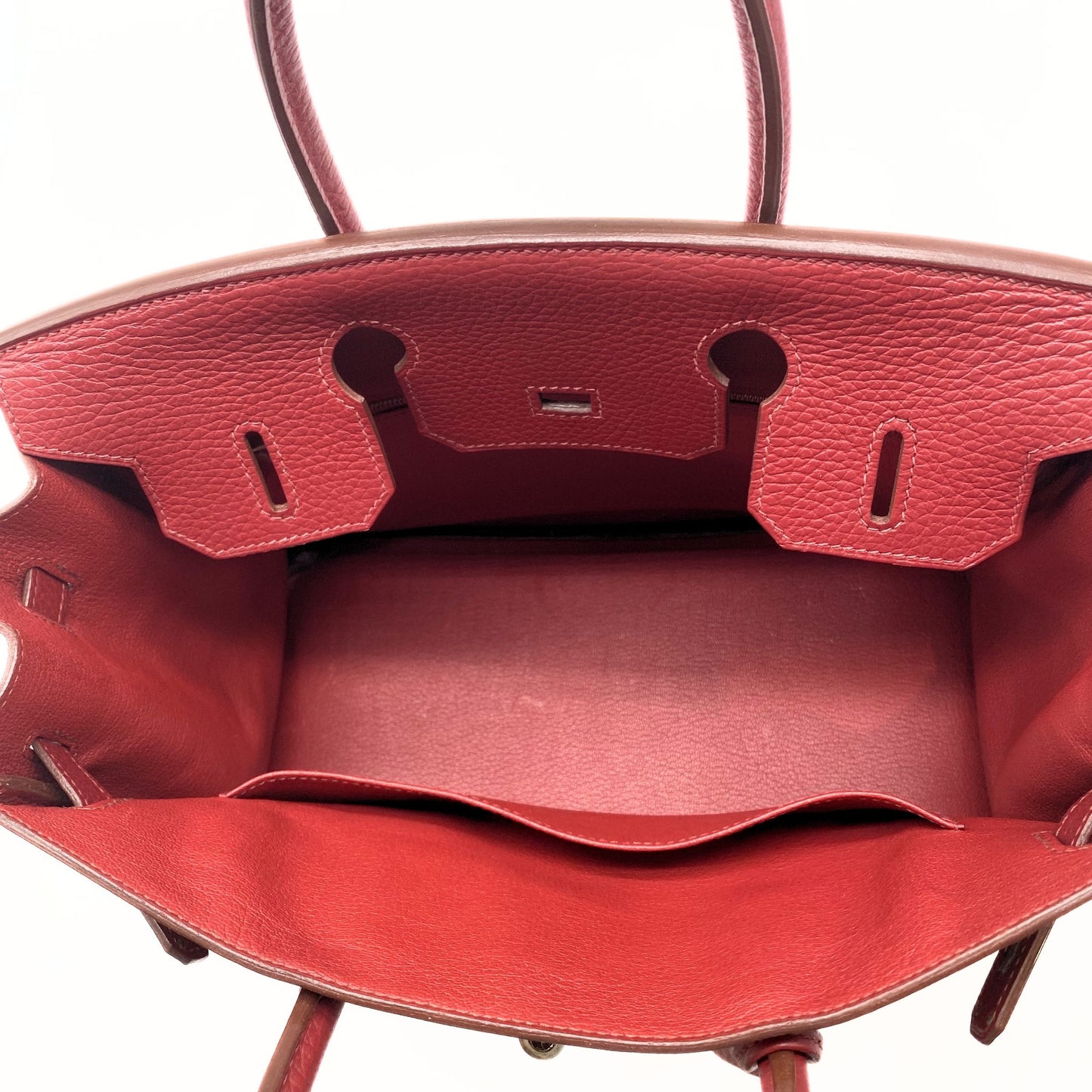 Hermes Birkin 30 Rouge Garance Togo Platinum Hardware