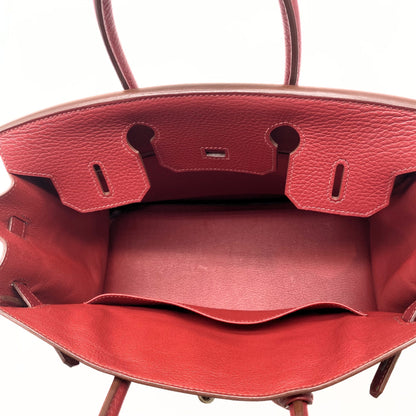Hermes Birkin 30 Rouge Garance Togo Platinum Hardware