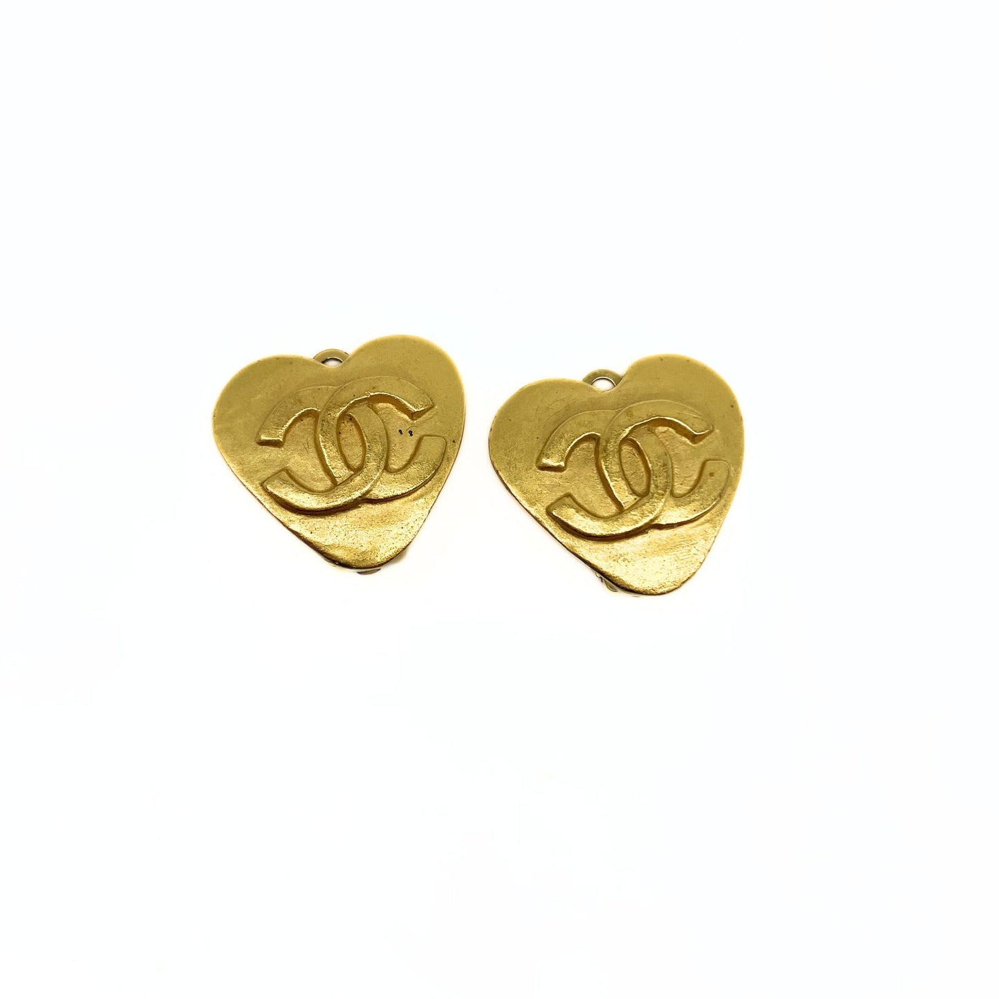 Chanel Gold-Tone Clip-on Hearts 1999